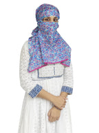 Switchon Export quality Cotton Innovative scarf with closer Hook and Loop Tape- Multi (Blue_Multi)