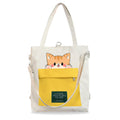 Kraptick Tote Bags – Stylish Shoulder Tote Bag for Everyday Use For Women Compact Reusable Perfect as a Grocery Tote Bag, Shopping Bags for Grocery (Lazy Cat White)