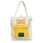 Kraptick Tote Bags – Stylish Shoulder Tote Bag for Everyday Use For Women Compact Reusable Perfect as a Grocery Tote Bag, Shopping Bags for Grocery (Lazy Cat White)