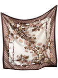 CrossKulture Printed Poly Silken feel Scarf Stole for Women | Stylish, Soft, & Lightweight | Satin Feel Neck, Hair & Head Scarf for Women | Square Silk Stole for Handbag (Colour62)