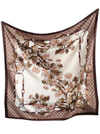 CrossKulture Printed Poly Silken feel Scarf Stole for Women | Stylish, Soft, & Lightweight | Satin Feel Neck, Hair & Head Scarf for Women | Square Silk Stole for Handbag (Colour62)