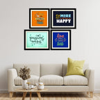 VIBECRAFTS You are Stronger Quotes Wall Hanging Frame Set of 4 For Office Digital Reprint Posters with Synthetic Wooden Home | Decorative Gift Item (15 x 12 inch) (PFVC4Pcs3_1516)