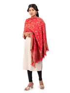 Naureen Women Faux Pashmina Shawl with Floral Artwork, Warm and Soft, 40x80 inch