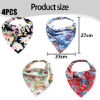 4Pcs Hair Bandanas for Women, Head Scarf for Women Bandana Scarf Headscarf Lightweight Fabric, Elasticated Back Ensures a Secure Fit for Most Head Sizes, No Slipping, Pulling or Discomfort During Use