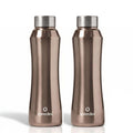 Speedex Stainless Steel Water Bottle 1 Ltr, Leak Proof Screw Cap, BIS Approved 1000 ml Metal Bottle For Daily, Office, School, Gym, Travel Use for Men, Women, Kids, Adults, Copper Gold, Set of 2