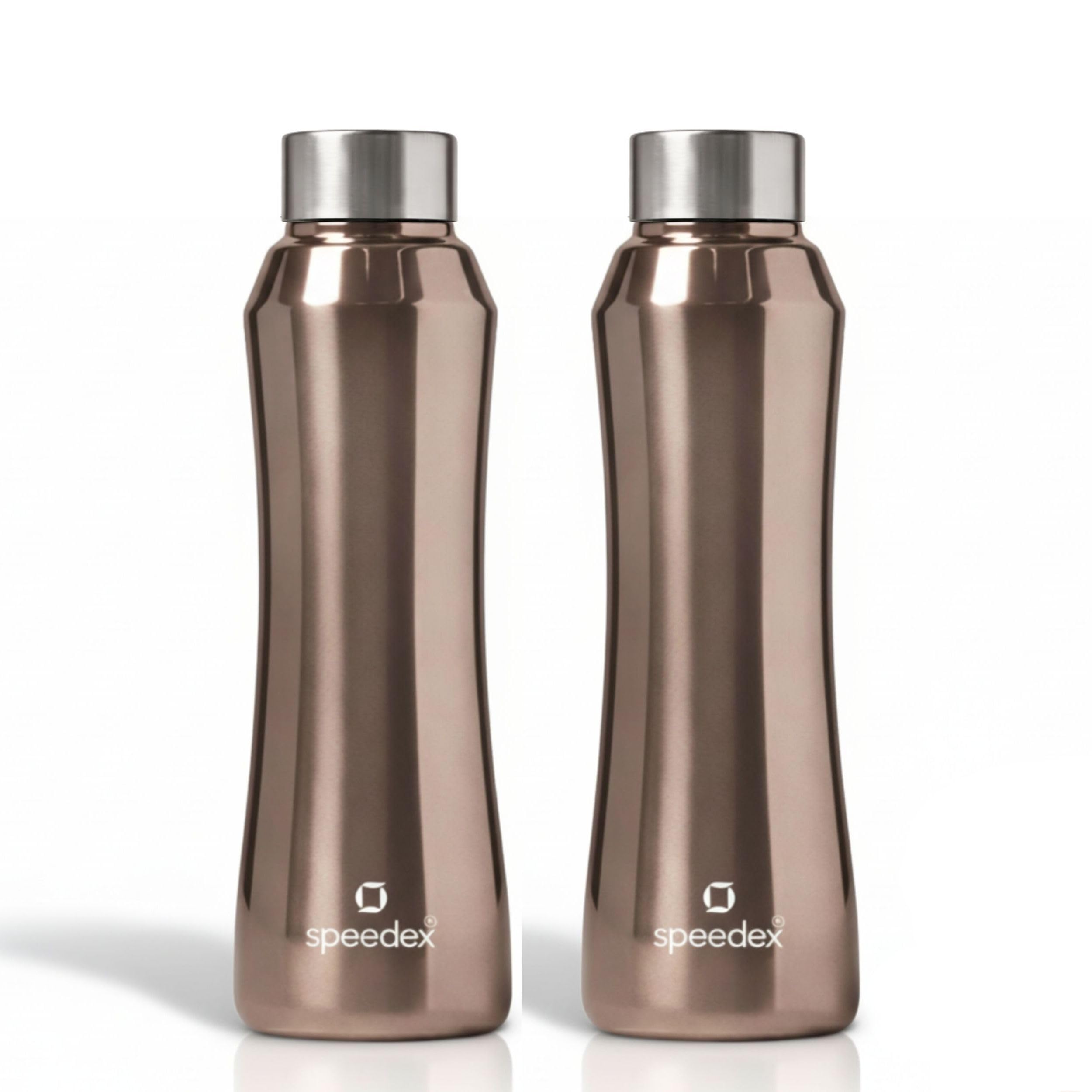 Speedex Stainless Steel Water Bottle 1 Ltr, Leak Proof Screw Cap, BIS Approved 1000 ml Metal Bottle For Daily, Office, School, Gym, Travel Use for Men, Women, Kids, Adults, Copper Gold, Set of 2