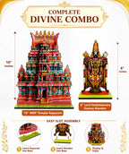 VENSUR Venkateswara Swamy MDF Standee with Temple Gopuram Combo