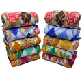 MAMRAJ Polar Fleece Super Soft Single Bed Blanket | Multicolor Printed Microfleece Bedding | Skin-Friendly & Lightweight for Sofa, Bedroom, Travel | 58 x 88 Inch, Pack of 10 Kafalo