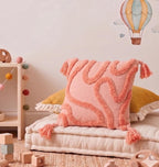 Furnistitchs Premium Decorative Throw Cushion Pillow Cover Boho Home Decor - Living Room Bedroom Couch Sofa Cushion Covers 16 inch x 16 inch (1, Peach Zigzag)