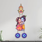 Artvibes Cute Radha Krishna Nazar Battu Wall Hanging for Main Door Entrance | Evil Eye Protection Decor for Home Temple Bedroom Office | Positive Energy Gift Item (WH_8579N)