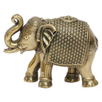 ARTVARKO Brass Superfine Maharaja Elephant Upraised Trunk Vastu Hathi Good Luck Success Prosperity Elephants for Decoration Gift (Size 9x4x6.5 cm)