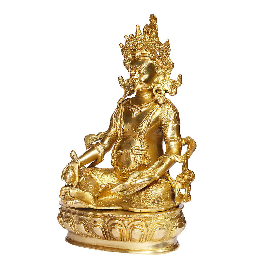 ARTVARKO™ Big Brass Lord of Treasure Wealth Maharaj Kuber Murti Statue for Tijori Locker Money Safe Kubera Idol for Maha Dosh Nivaran Prosperity Home Decor Height 12 Inch