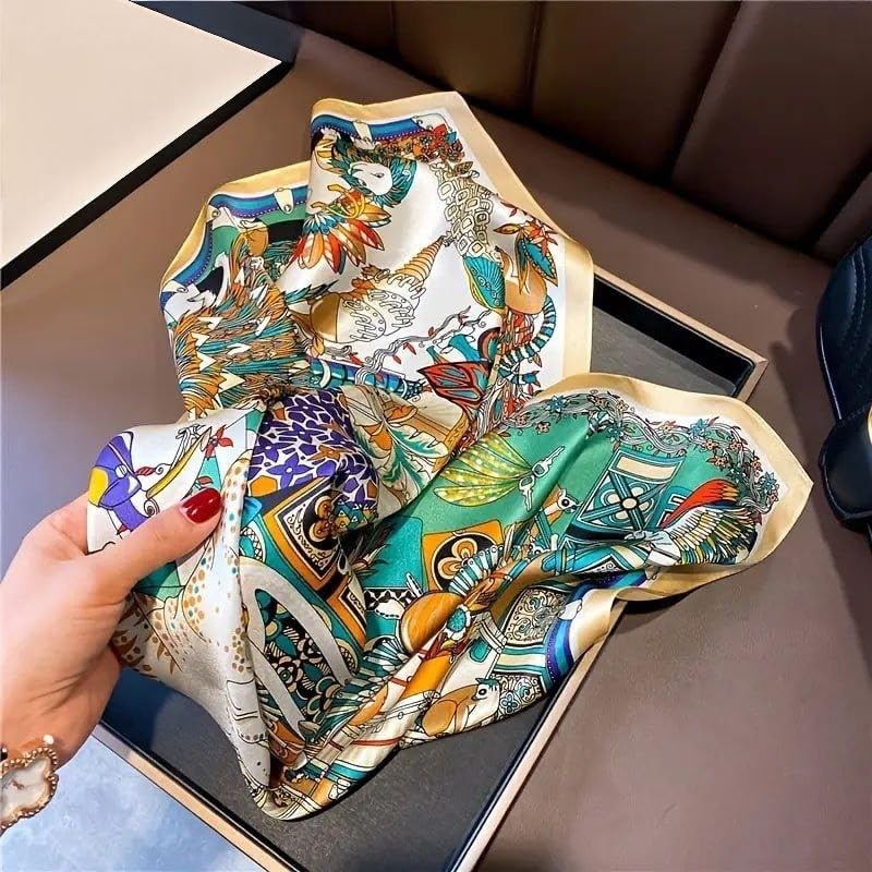 Wirkqeez Silk Head Scarf for Women – Luxury Satin Silk Hair Scarf, Soft Bandana Wrap for Sleeping, Hair Protection & Styling (Multicolor_05)
