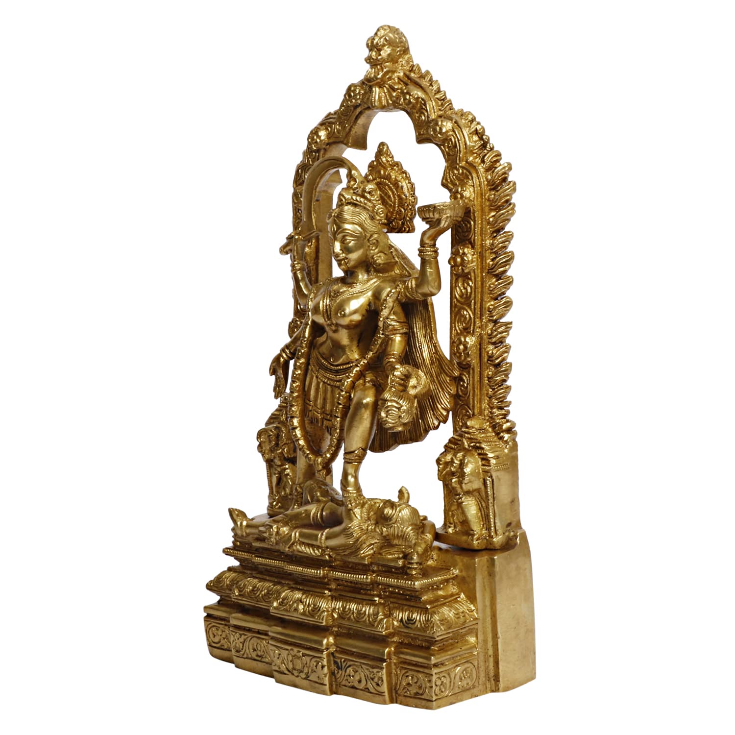 ARTVARKO Brass Kali MATA | Kaali Maa | Kalka Maa Idol Statue for Home Temple puja | Navratri puja | Festival puja | Gifting 10.5 Inches