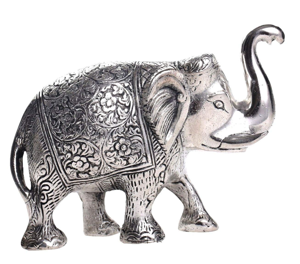 KridayKraft Metal Elephant Silver Color for Showpiece Enhance Your Home,Office & Table and Gift for Have House Warming Anniversaries, Birthday..