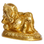 ARTVARKO Brass Ganesh Resting Statue Murti Ganesha Idol Vinayak Ganpati for Home Entrance Décor Temple Puja Gift 6 Inch