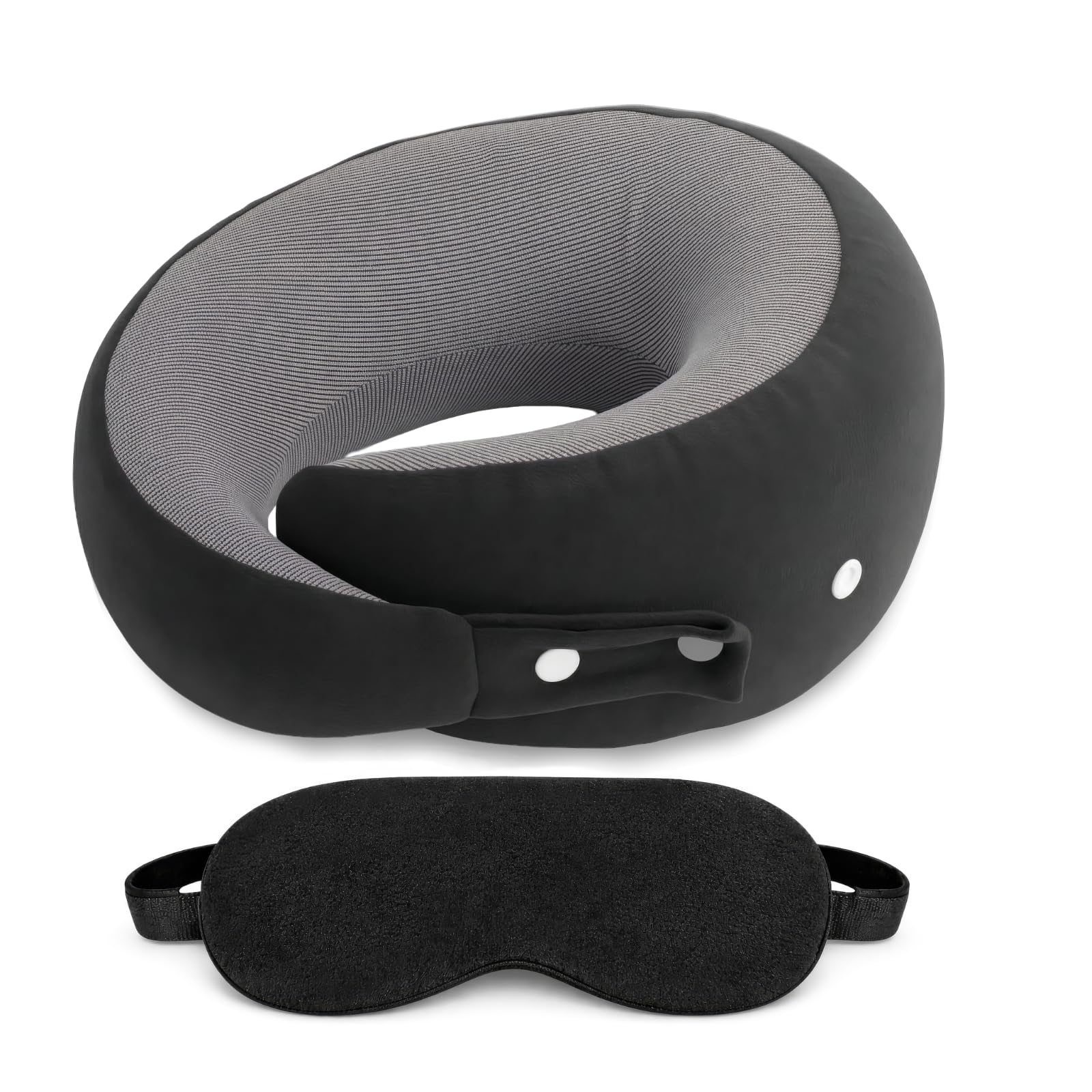 Aakarit Travel Neck/Head Pillow Set with Eye Mask – Plush Animal-Themed Soft Memory Foam Cushion, Adjustable Strap, Perfect for Long Flights, Road Comfort Trips | 1 PC
