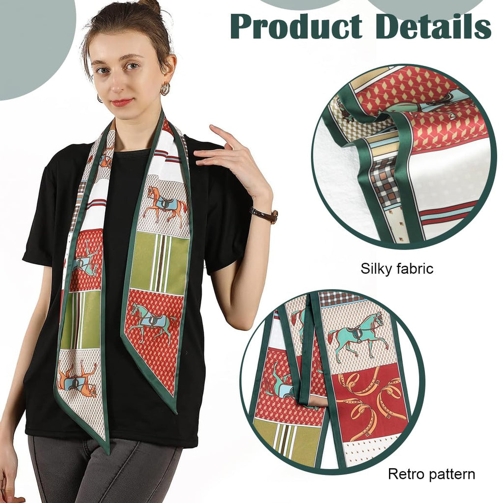 PALAY® Silk Neck Scarf for Women Stylish Satin Hair Wrap Handbag Decor