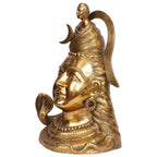 ARTVARKO Lord Shiva Face Head Big Brass with Sheshnaag Murti Shiv Statue Shivaratri Mahashivaratri Maha Shivratri Idol for Pooja God Sculpture Height 21 Inches