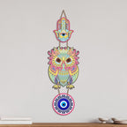 Artvibes Decorative Owl Evil Eye Hanging for Home Entrance | Lucky Charm Nazar Protection MDF Wall Art | Vastu Accent for Living Room | Office | Balcony & Main Door | Housewarming Gift (WH_8530N)