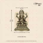 Shilpkala Brass Ganesh Idol 2.3 Inch - Exquisite Fine Detailing & Antique Finish, Premium Brass Murti for Mandir, Luxury Home Decor, Divine Blessings & Spiritual Gift Item, Festival Gift, (Brown)