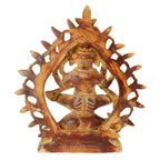 ARTVARKO Antique Brass Lord Ganesha Bhagwan Idol Ganpati Sitting on Mooshak Rat Sawari Copper Brown Color 11.5 Inch.