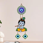 Artvibes Baby Krishna Evil Eye Wall Hanging for Home Entrance Door Decor | Nazar Battu Protection Hanging for Living Room Bedroom Temple | Vastu Positive Energy Decorative Gift (WH_8571N)