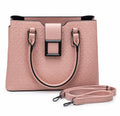 LOVHIDE Women's Premium Textured PU Leather Tote Bag with Detachable Shoulder Strap | Elegant Handbag for Office, Shopping, Travel & Daily Use | Spacious Top Handle Satchel Purse for Women (Pink)