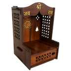 HOMEWEY DECOR Wooden Home Temple Handcrafted Support Heavy Idols Luxurious Finish Pooja Mandir for Home and Office Wall Mount for Room (Design14)