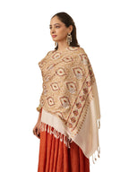 Pashmoda Women Ornate Harmony Fine Wool Nalki Embroidered Stole (Size : 28x80in, 71X203cm) EMST03