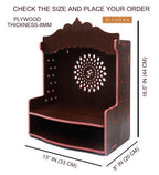 DIVOKAH® Beautiful MDF Wooden Temple/Home Temple/Pooja Mandir (8 MM Plywood Thickness) (BR OMLEAF)