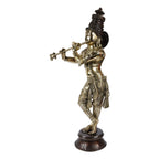 Svarup Brass Krishna Bhagwan Idol Murli Kishan Murti Playing Bansuri Gift for Home Mandir Decor Marriage Height 23 Inch Weight 9.3 Kg Gold and Black
