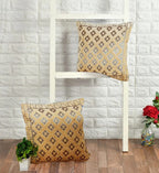 DECOMIZER Jacquard Geomteric Cushion Covers 16 inch x 16 inch Set of 2 Ethnic Motifs Cushion Covers,Design- Diamond,Color- Beige