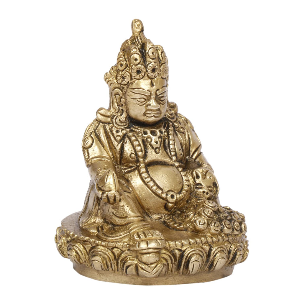 ARTVARKO™ Brass Lord of Treasure Wealth Maharaj Kuber Murti Statue for Tijori Locker Money Safe Kubera Idol for Maha Dosh Nivaran Prosperity Home Décor Height 9 cm