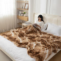 HOKIPO Gradient AC Fleece Blanket Double Bed Queen, 200x230 cm / 6.5x7.5 feet, Beige (AR-5260-BGE) Kafalo