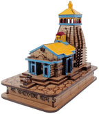 HaridwarDivine Wood Miniature Shri Kedarnath Dham Colored Temple Mandir Small-9 X 5.5 X 10 Cm