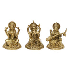 ARTVARKO Brass Laxmi Ganesha Saraswati Idol Statue Spiritual Sculpture Puja Vastu Showpiece Religious Murti Pooja Gift and Home Décor.