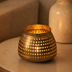 Habere India-All the Cultures Fabricating India Metal Candle Holder | Handcrafted Decorative Diya for Home Decor | Diwali Festive Gift | Pooja Room Tea Light Holder (Design01: L10 x W10 x H8 cm)