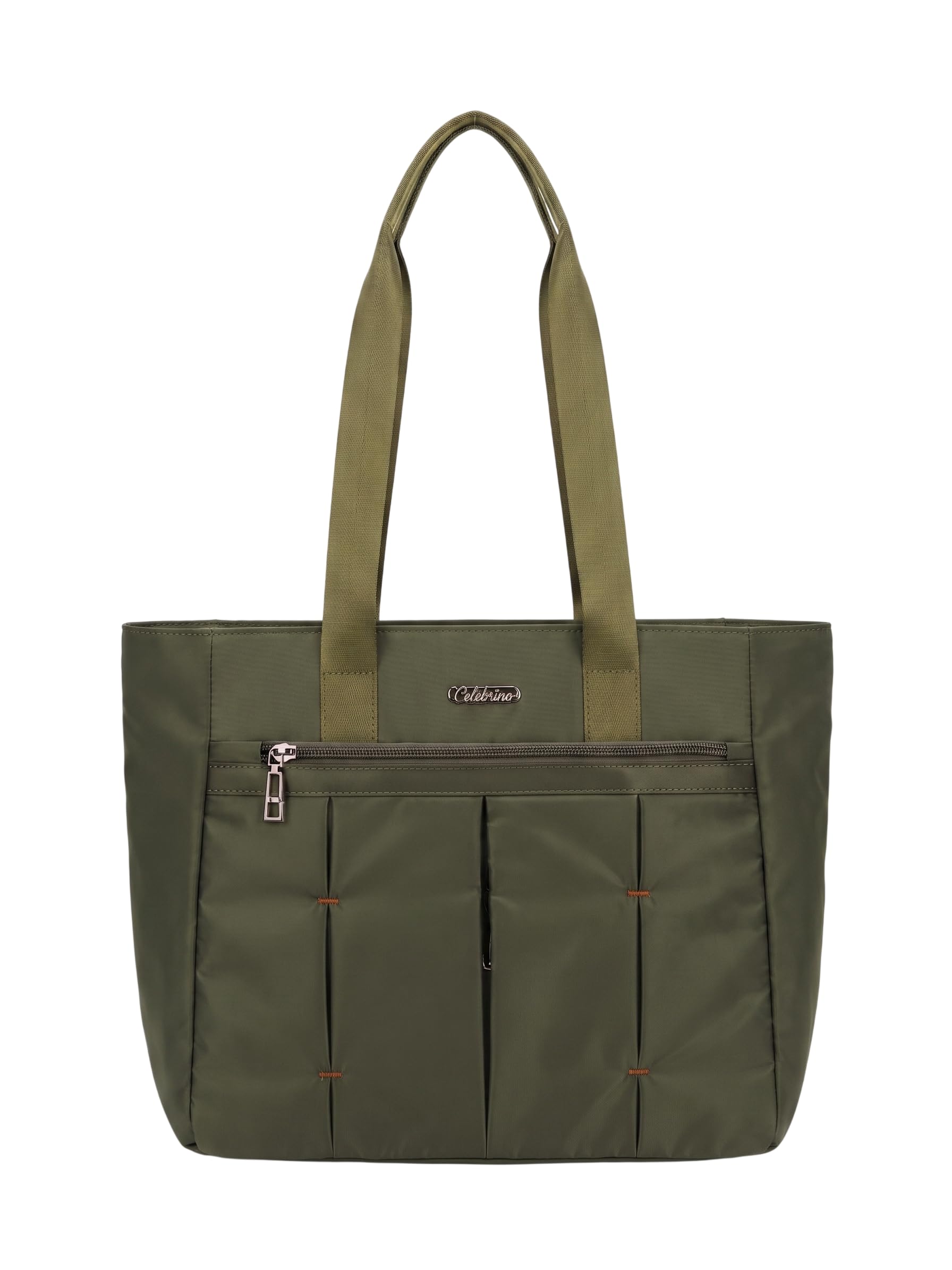 CELEBRINO Spacious Tote Handbag for Women | Nylon Hand Bags with Multiple Zip Compartments | Waterproof Large Shoulder Bag for Office, College, Travel & Shopping | Multi Pocket Zipper Handbags