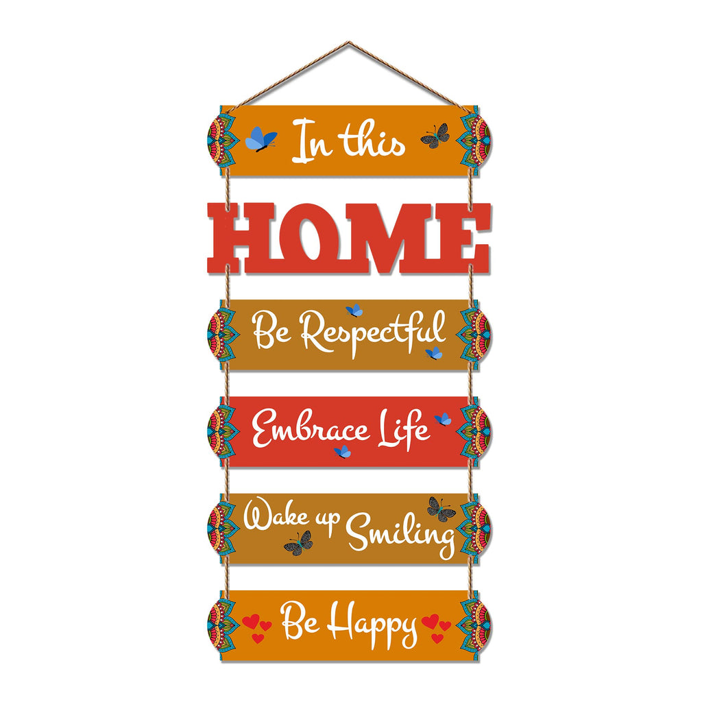 Artvibes In This Home Be Respectful Wooden Wall Hangings Decor | Quotes Decor Item | Home Quotes Wall Hanging | Modern Decoration Items | Wall Poster | Artworks Hangings | Gift Items (WH_6608N)