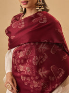 Pashmoda Women Eternal Blooms Kaani Wool Blend Stole (Size : 28x80in, 71X203cm) AVST08