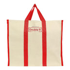 DOUBLE R BAGS Women’s Eco-Friendly Cotton Canvas Shopper Tote Bag | Big Reusable Jhola Bag for Grocery, Milk, Fruits & Vegetables with Reinforced Handles | 43x21x35 cm, 1 Compartment (Red, Pack of 1)
