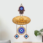 Artvibes Golden Seven Running Horses Evil Eye Wall Hanging for Home Decoration | Vastu Feng Shui Wealth Attraction Decor with Nazar Suraksha Protection for Living Room | Office | Gift Item (WH_85132N)