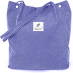 Kawn Women Corduroy Canvas Tote Bag Shoulder Cord Purse Reusable Shopping Bag Grocery Bag Large Capacity Washable Handbag Girls Shoulder Bag With Inner Pocket For Daily Use (Purple)