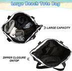 hirTa Roof Tote Bag for Teacher Women Office Girls Work Multipurpose Handbag Zipper Pocket Travel Grocery Beach Hobo Bag Waterproof Sandproof Lightweight Pool Bag(Bolt Black)