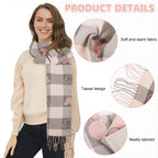 SANNIDHI Winter Scarf for Women 176x32cm Checkered Cashmere-Feel Soft Scarf