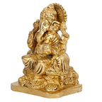 Svarup Brass Ganesha Idol for Home Décor Ganesh Lord Ganpati Statue Showpiece Diwali Pooja Vastu Office Gifts Height 6.75 Inch