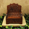 VEDIC VAANI Wooden Singhasan House Temple (Mandir) for Place God and Goddess Idol Sinhasan (5.5 inches (H) x 4.5 inches (L) x 4 inches (W))