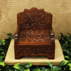 VEDIC VAANI Wooden Singhasan House Temple (Mandir) for Place God and Goddess Idol Sinhasan (5.5 inches (H) x 4.5 inches (L) x 4 inches (W))