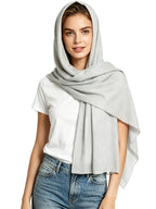 Lina & Lily Solid Shimmer Sparkle Glitters Sheer Maxi Shawl Head Scarf Hijab (#5 SILVER)